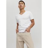 Jack Jones Basic V-Neck Sportshirt - Mannen - wit