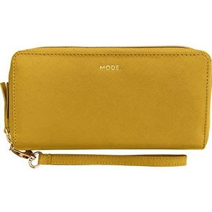 Mode LA Purse 2 universele beschermhoes van saffiano-leer, handgemaakt, met kaartvakken en RFID-bescherming, Geel., 11.5x2.5x20 centimeters (B x H x T), portefeuille