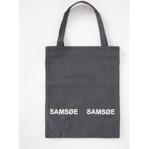 Samsøe Samsøe, Tassen, unisex, Grijs, ONE Size, Katoen, ‘Luca’ shopper tas