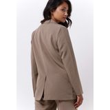 Neo Noir - Klassieke Stofbruine Blazer - Dames - Polyester - Schoudervullingen - Sluiting met één knoop