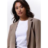 Neo Noir - Klassieke Stofbruine Blazer - Dames - Polyester - Schoudervullingen - Sluiting met één knoop