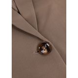 Neo Noir - Klassieke Stofbruine Blazer - Dames - Polyester - Schoudervullingen - Sluiting met één knoop