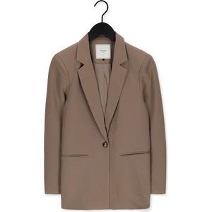 Neo Noir - Klassieke Stofbruine Blazer - Dames - Polyester - Schoudervullingen - Sluiting met één knoop