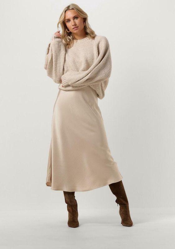 Neo Noir - Rok Bovary - Wit - Damesrok - Midi-lengte - Satijnstof