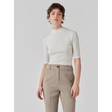 Modstrøm - Krown T-Shirt - Wit - Viscose - Korte Mouwen - Hoge Halslijn