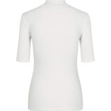 Modstrøm - Krown T-Shirt - Wit - Viscose - Korte Mouwen - Hoge Halslijn
