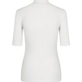 Modstrøm - Krown T-Shirt - Wit - Viscose - Korte Mouwen - Hoge Halslijn