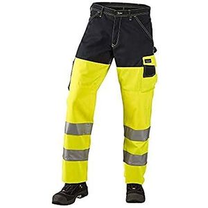 J.A.K. 1110685120 Serie 11106 70% polyester / 30% katoen taillebroek, EN 20471, klasse 2, geel/marine, 66 R (47/32) maat