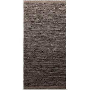 RUG SOLID, Lederen tapijt, hout, 75 x 500 cm