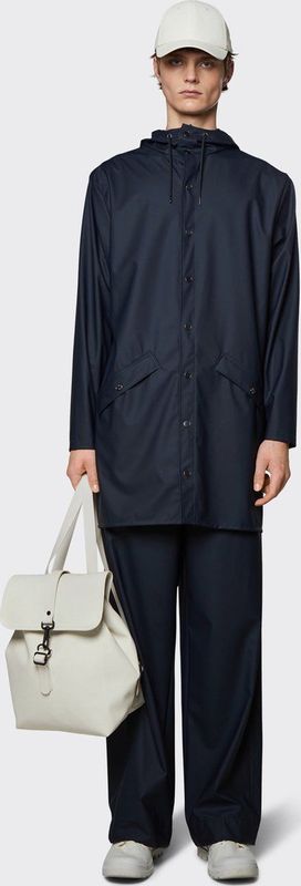 RAINS - Long Jacket - Regenjas - Navy - Polyester en PU