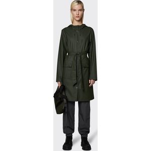 RAINS - Female Curve Jacket - Regenjas - Groen - 64% Polyester, 36% Polyurethaan