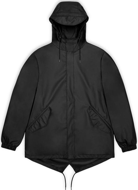 Rains, Jassen, unisex, Zwart, L, Fishtail Jacket 18010