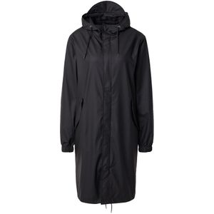 RAINS Unisex Fishtail Parka Zwart - Waterdichte Regenjas voor Dames en Heren