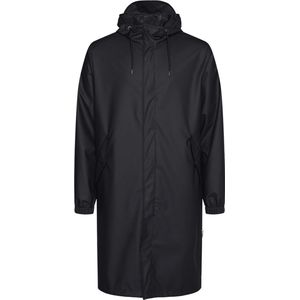 RAINS Unisex Fishtail Parka Zwart - Waterdichte Regenjas voor Dames en Heren