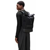 Rains, Mesh W3 Rolltop Rugzak Zwart, unisex, Maat:ONE Size