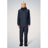 Rains - Lohja Long Jacket W3T2 - Jas - Navy - Waterdicht, 100% Polyester, Verstelbare Capuchon