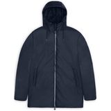 Rains - Lohja Long Jacket W3T2 - Jas - Navy - Waterdicht, 100% Polyester, Verstelbare Capuchon