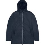 Rains - Lohja Long Jacket W3T2 - Jas - Navy - Waterdicht, 100% Polyester, Verstelbare Capuchon