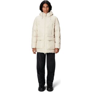 RAINS - Alta Long Puffer Cargo Jacket - Dune Grain - 100% Polyester