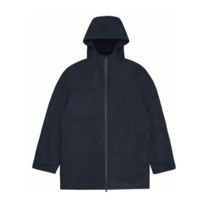 RAINS - Suva Hardshell Long Jacket - Jas - Navy - 100% Polyester, Waterdicht, Verstelbare Capuchon