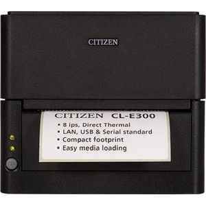 Citizen CL-E300, USB, RS232, Ethernet, 203 dpi, zwart, incl. voeding