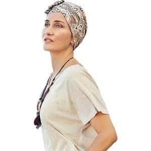 Christine Headwear Dames Lotus tulband hoofdband, Beige Ornaments, One Size