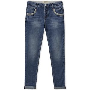 MOS Mosh - Mmnaomi Mateos Jeans - Blauw - Dames - Cropped Jeans met Stijlvolle Details