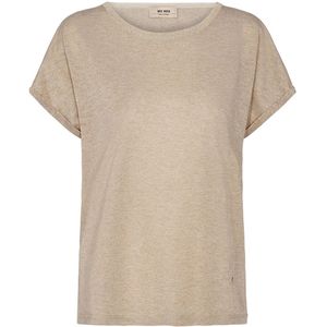 MOS Mosh - Kay T-shirt - Dames - Goud - Viscose/Metaalvezel/Polyamide/Elastaan