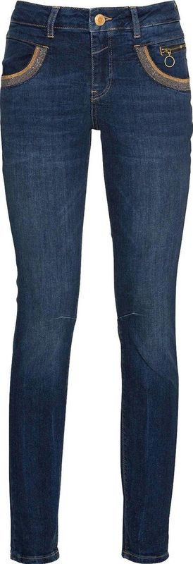 Mos Mosh - Naomi Shade - Jeans - Blauw - Mid Taille, Regelmatige Pasvorm