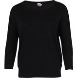 Saint Tropez - Milasz R-Neck Pullover - Gebreid - Zwart - 80% Viscose, 20% Polyamide