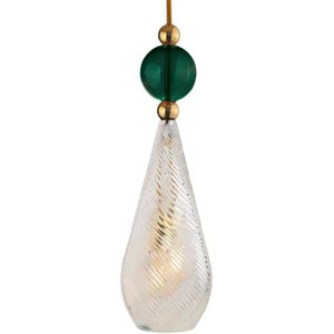 EBB & FLOW Smykke L goud kristal swirl klimop groen