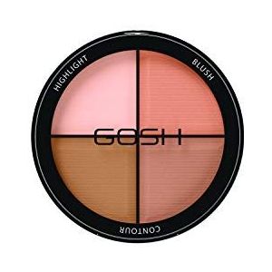 Gosh Contour'n Strobe palette met highlighters en contour- en blushkleuren Tint 001 Light 15 gr