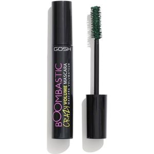 GOSH Boombastic Crazy Mascara voor extreem volume en lange wimpers, volume-mascara met nauwkeurige borstelkop, wimpers zonder klonten, huidvriendelijk en geurvrij, olijfgroen