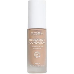 GOSH 06R Foundation met SPF 15 voor lichte en donkere huid, veganistisch, matterende make-up voor droge, gevoelige en olieachtige huid, veeg- en zweetbestendig, olievrij, dekkracht regelbaar, geen maskereffect