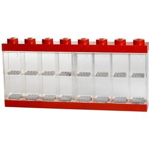 LEGO - Vitrine - voor Minifigures - 16 Vakken - Stapelbaar - Ophangbaar - RechthoekRood