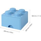 Lego Opbergbox Brick 4 Met 1 Lade Vierkant 6 liter Stapelbaar Kunststof Blauw