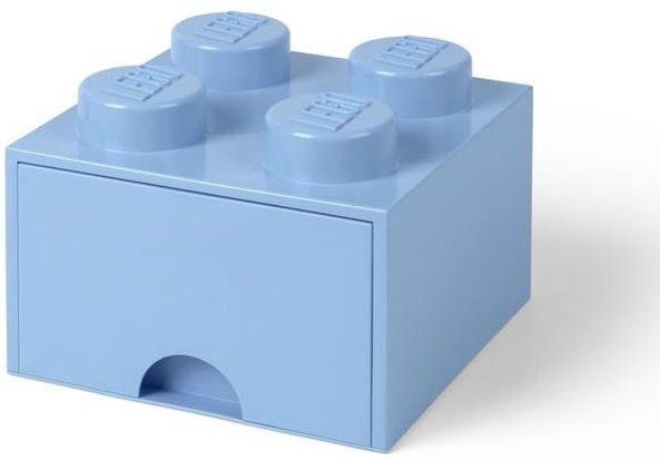 Lego Opbergbox Brick 4 Met 1 Lade Vierkant 6 liter Stapelbaar Kunststof Blauw