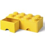 Lego Opbergbox met 2 Lades Brick 8 Polypropyleen Geel