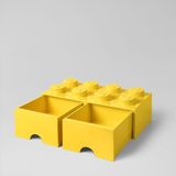 Lego Opbergbox met 2 Lades Brick 8 Polypropyleen Geel