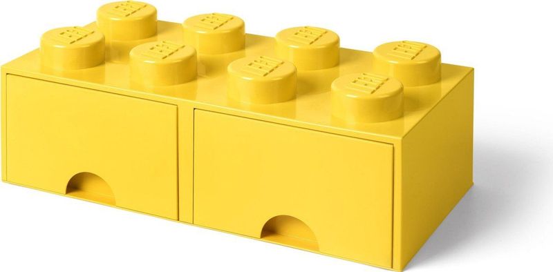 Lego Opbergbox met 2 Lades Brick 8 Polypropyleen Geel