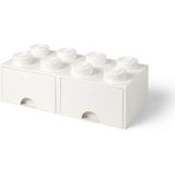 LEGO - Brick 8 - Opbergbox - Wit - Kunststof - Met 2 Lades