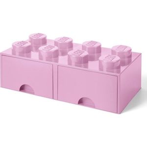 Opberglade Brick 8, Lichtroze - LEGO