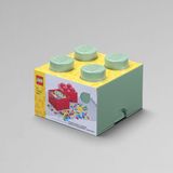 LEGO Opbergbox Brick 4 Kusntstof Zand Groen