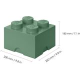 LEGO Opbergbox Brick 4 Kusntstof Zand Groen