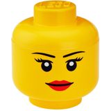 Lego - Opbergbox - Hoofd - Girl - Rond - Stapelbaar - Kunststof - Geel