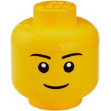 Lego Opbergbox Hoofd Boy Groot Rond Stapelbaar Kunststof Geel