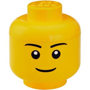 Lego Opbergbox Hoofd Boy Groot Rond Stapelbaar Kunststof Geel