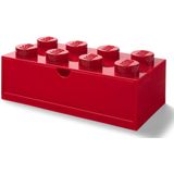 LEGO Opbergbox Bureaulade Brick 8 Kunststof Rood