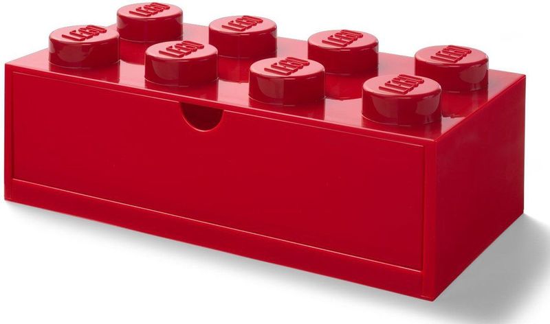 LEGO Opbergbox Bureaulade Brick 8 Kunststof Rood