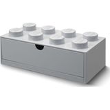 LEGO Opbergbox Bureaulade Brick 8 Kunststof Grijs